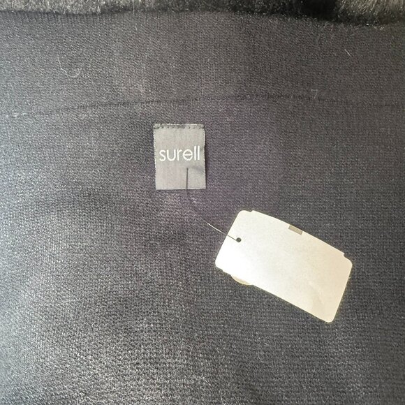 Surell Black Wrap with Faux Fur Collar | NWT Women's Winter Layer.  Size OS - Picture 8 of 8